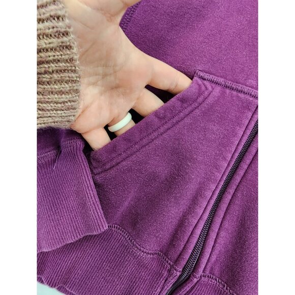 Nike Full Zip Hoodie Women S Purple Spell Out Logo Pockets Activewear Activewear - Picture 8 of 11
